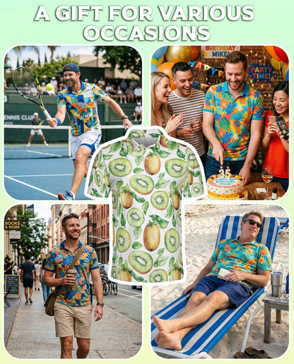 Kiwi Fruit Hawaiian Polo Shirt – Fresh Summer Style | Netecom