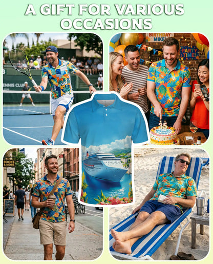 Cruise Ship Ocean View 3D Polo Shirt | Netecom