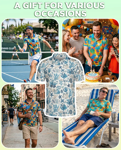 Ocean Coral Polo Shirt – Coastal Sea Life Style | Netecom