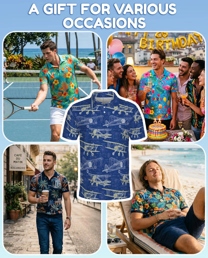 Vintage Aircraft Polo Shirt for Men – Classic Aviation Style | Netecom