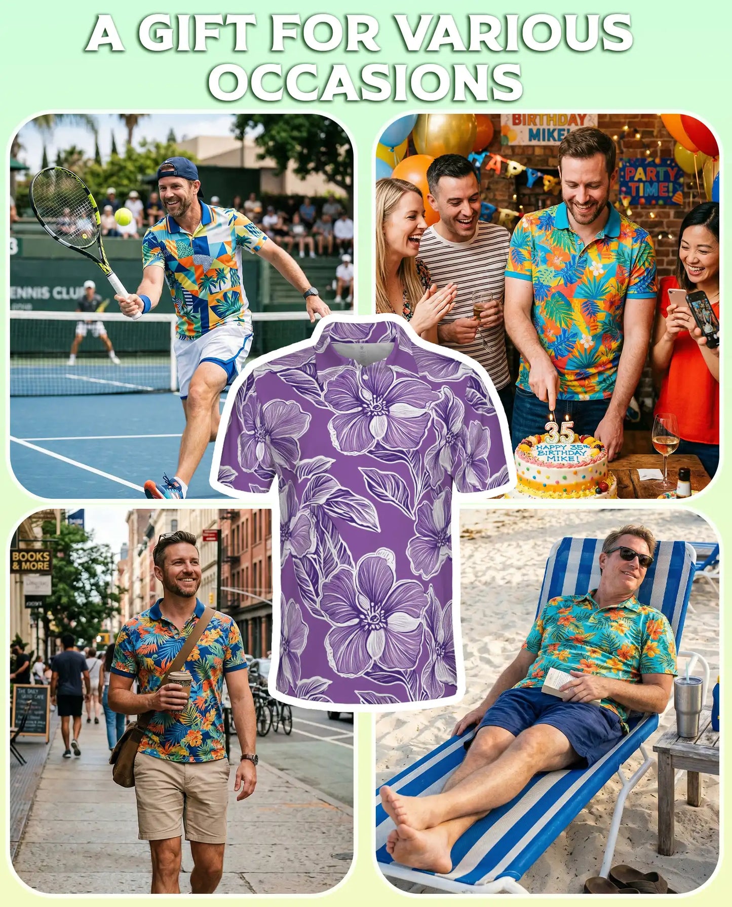 Purple Floral Polo Shirt – Elegant Summer Style | Netecom