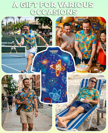Physics Atom Polo Shirt – Science Formula Print | Netecom