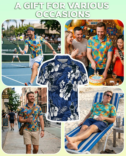 Tropical Lacrosse 3D Polo Shirt for Men – Hawaiian Sports Floral Style | Netecom