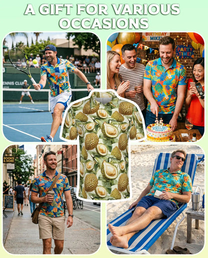 Durian Polo Shirt – Tropical Fruit Print | Netecom
