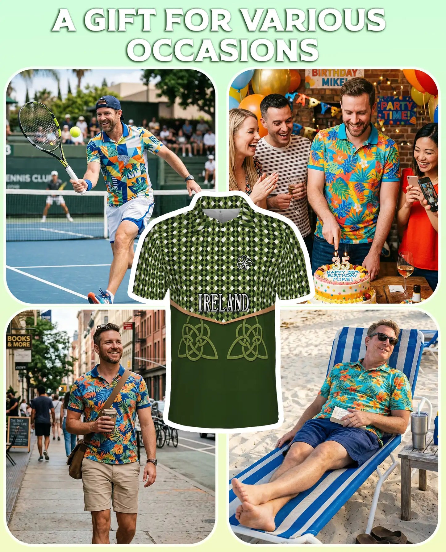 Ireland Shamrock Celtic 3D Polo Shirt | Netecom