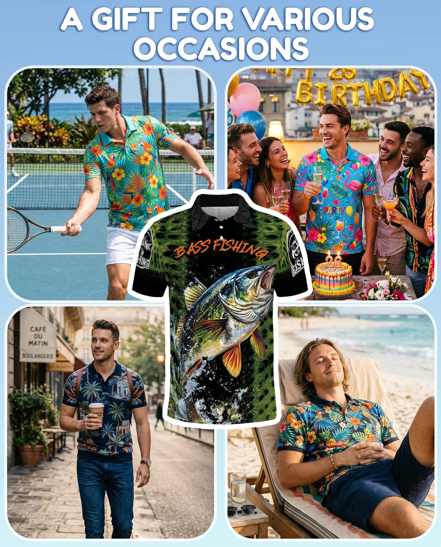 Bass Fishing Green 3D Polo Shirt for Men – Outdoor Angler Style | Netecom