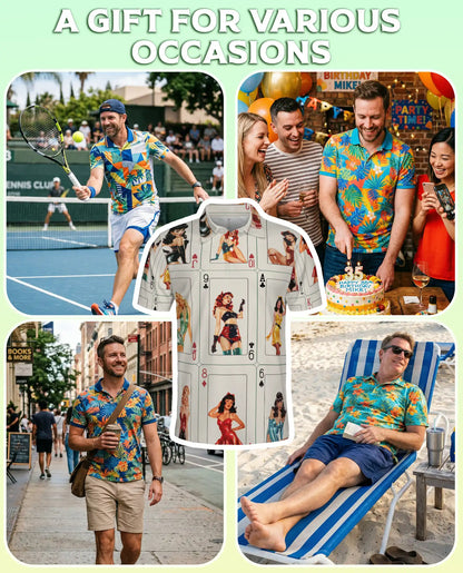 Vintage Pin Up Poker Polo Shirt - Retro Casino Card Style | Netecom