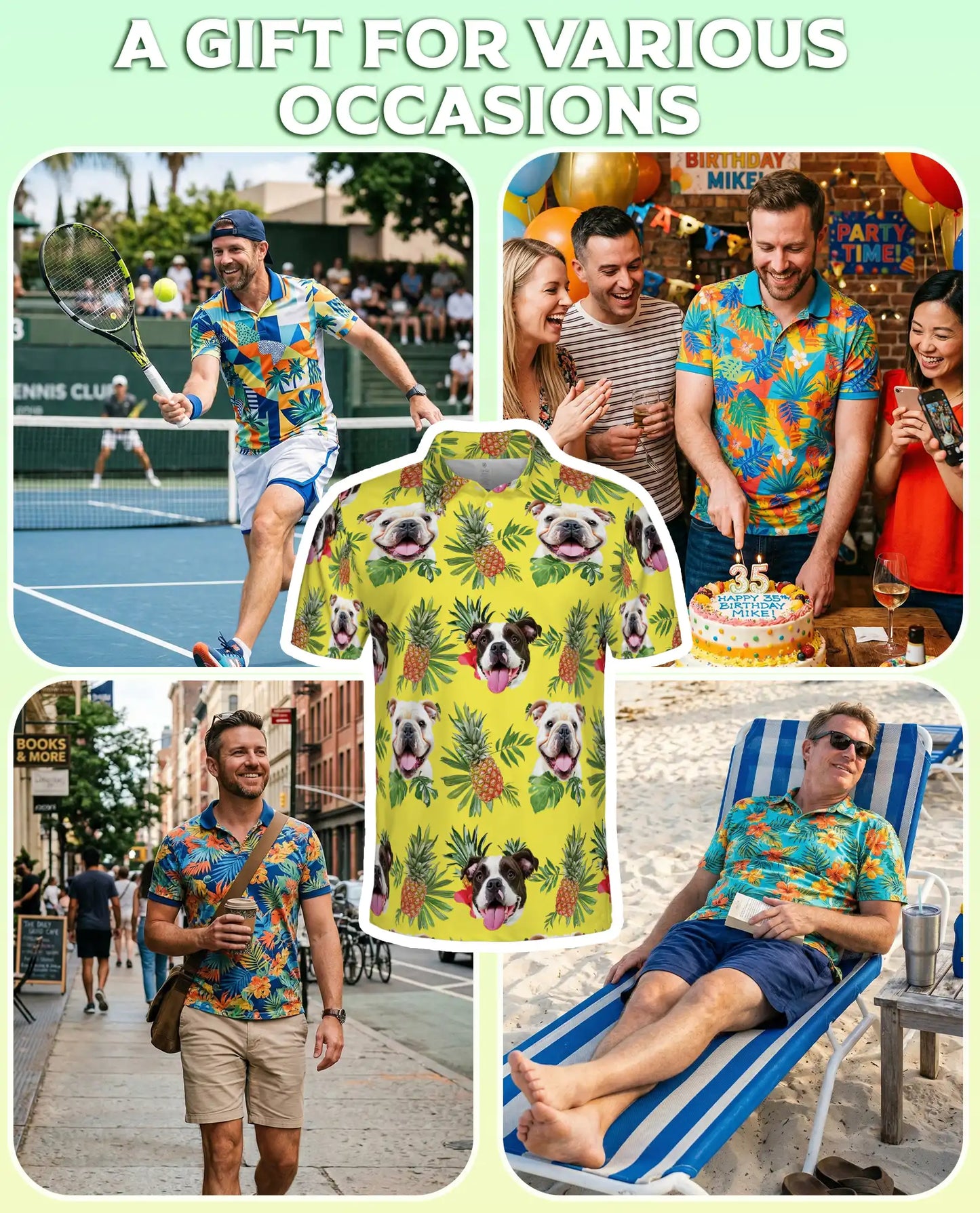 Bulldog Pineapple Hawaiian Polo Shirt | Netecom