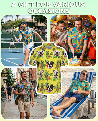 Bulldog Pineapple Hawaiian Polo Shirt | Netecom