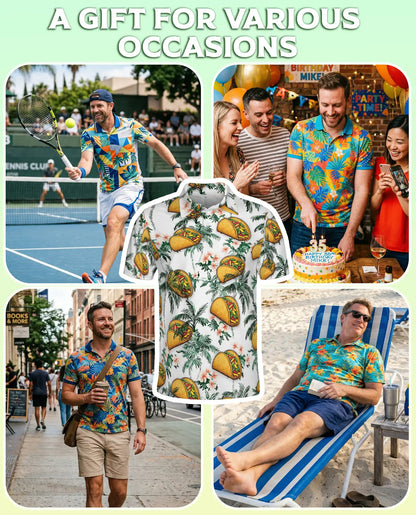 Funny Taco Tropical 3D Polo Shirt for Men – Hawaiian Food Lover Style | Netecom