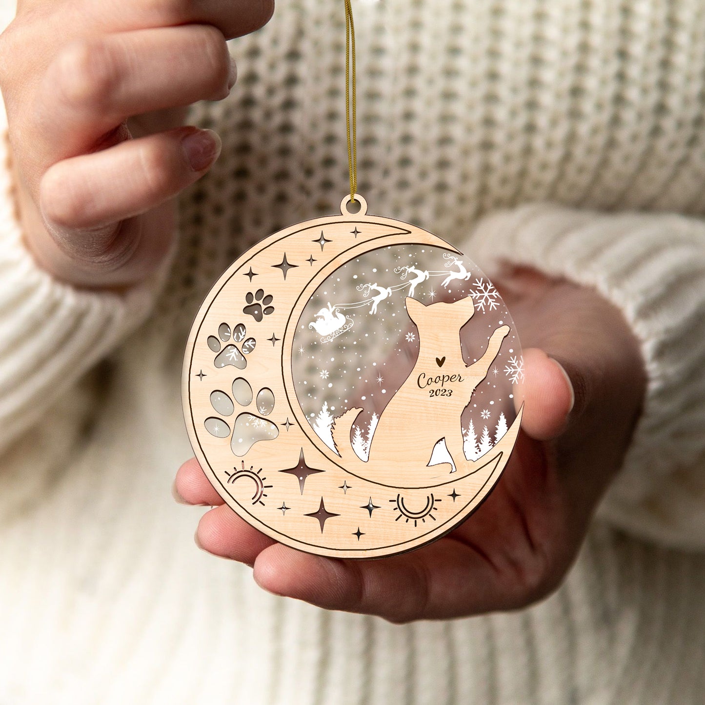 Netecom Husky Dog Memorial Suncatcher, Personalized Husky Christmas Ornament with Date Name, Bereavement Gifts for Loss of Pet, Dog Death Sympathy Gifts Pet Loss Sun Catchers, Dog Grief Gift