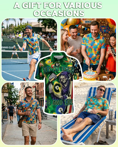 Rub My Balls Halloween Pool 3D Polo Shirt – Funny Billiard Game | Netecom