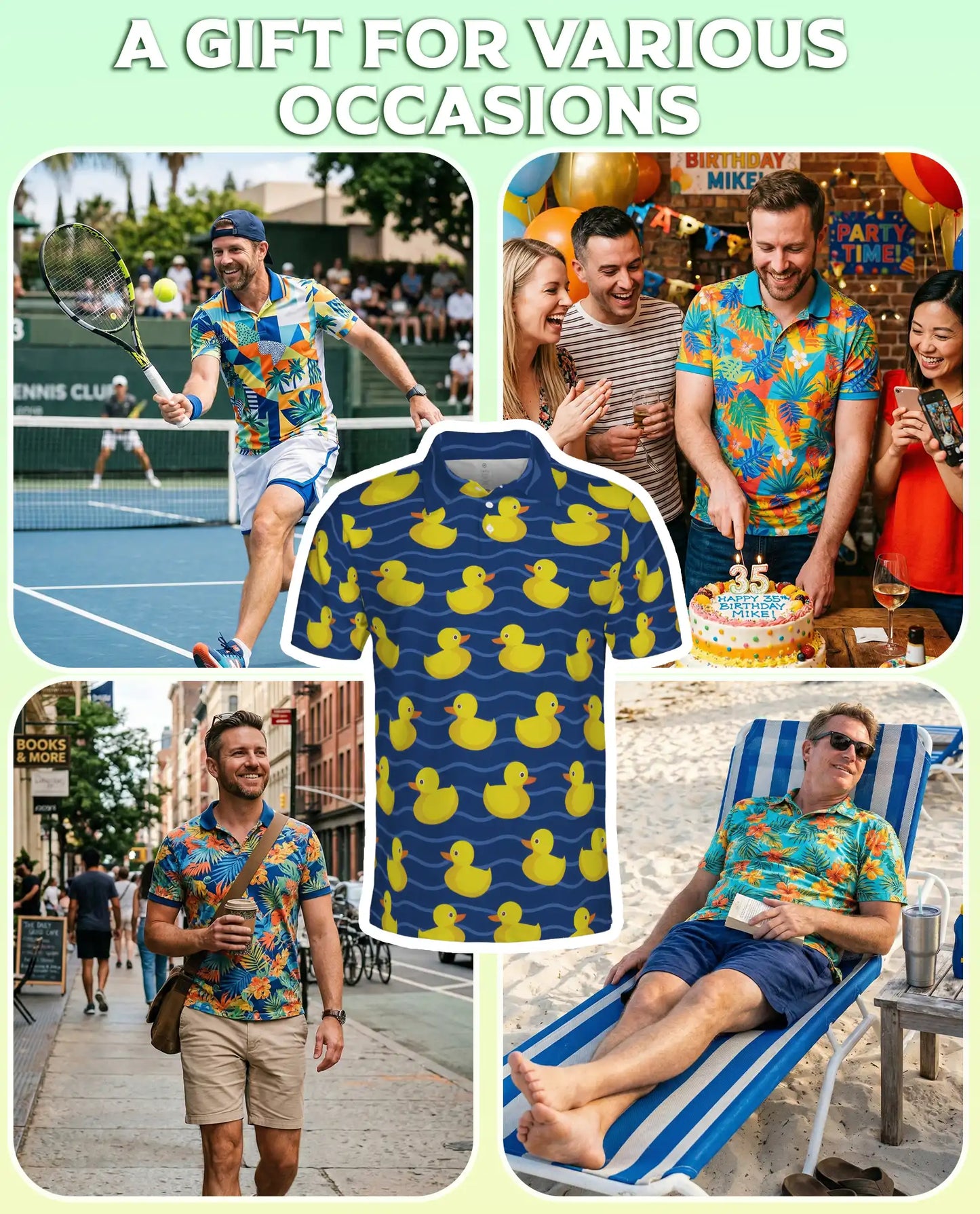 Yellow Duck Pattern Polo Shirt | Netecom