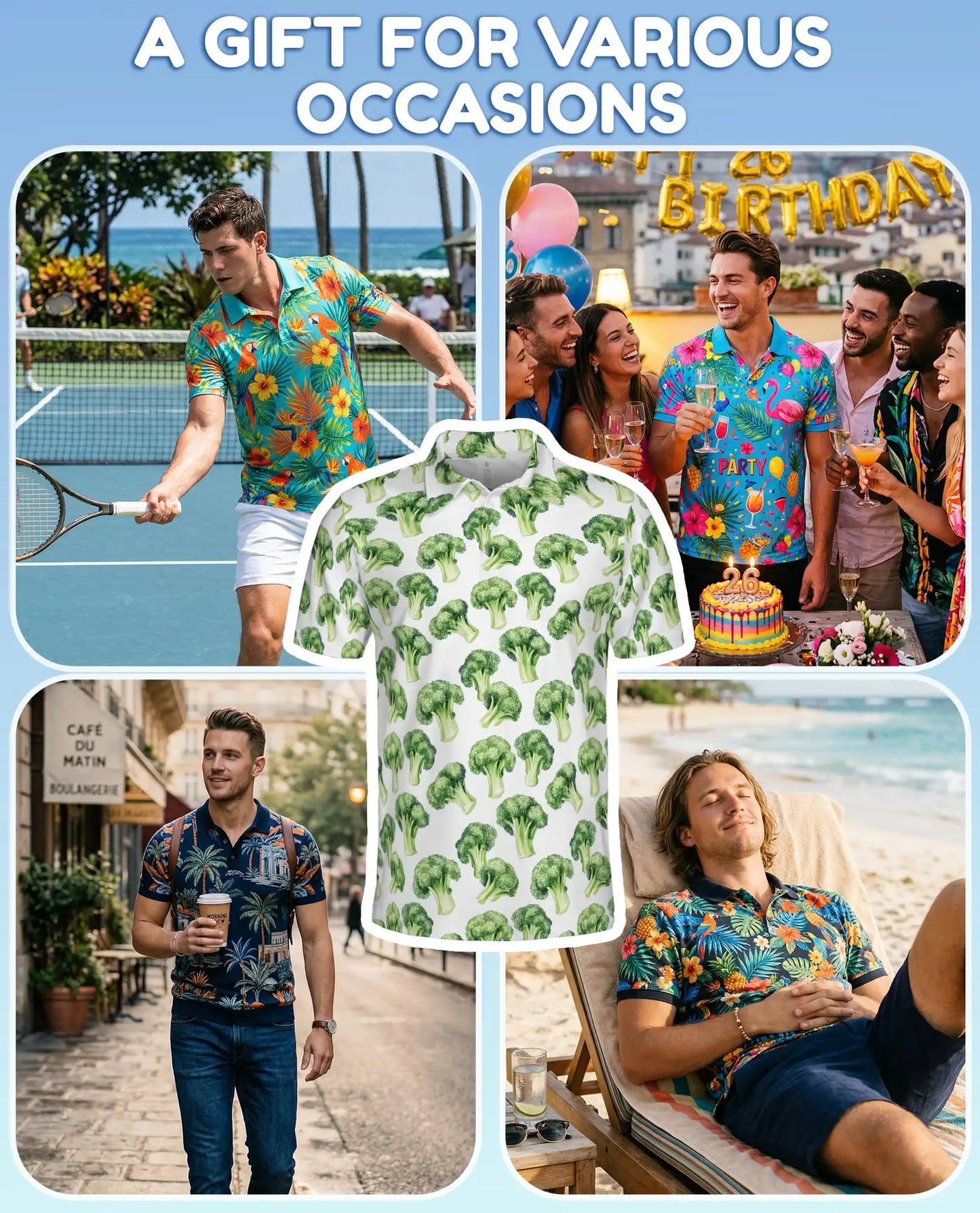 Broccoli Polo Shirt - Vegetable Lover Garden Harvest Botanical Design | Netecom