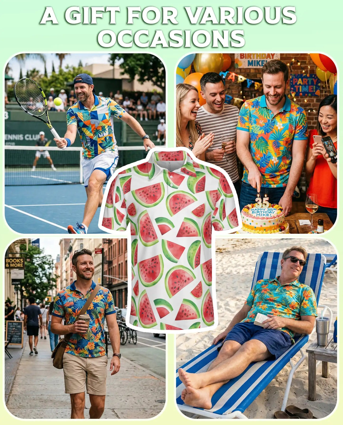 Watermelon Print Polo Shirt – Fresh Summer Style | Netecom
