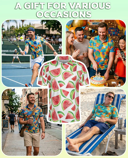 Watermelon Print Polo Shirt – Fresh Summer Style | Netecom