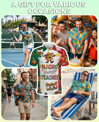 Fiesta Teacher Polo Shirt – Mexican Taco Party Print | Netecom