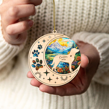 Netecom Chesapeake Bay Retriever Dog Memorial Suncatcher, Personalized Dog Christmas Ornament, Bereavement Gifts for Loss of Pet, Dog Death Sympathy Gift Pet Loss Sun Catchers, Dog Grief Gift