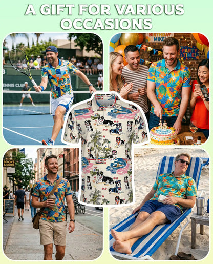 Australian Shepherd Dog Polo Shirt – Tropical Beach Print | Netecom