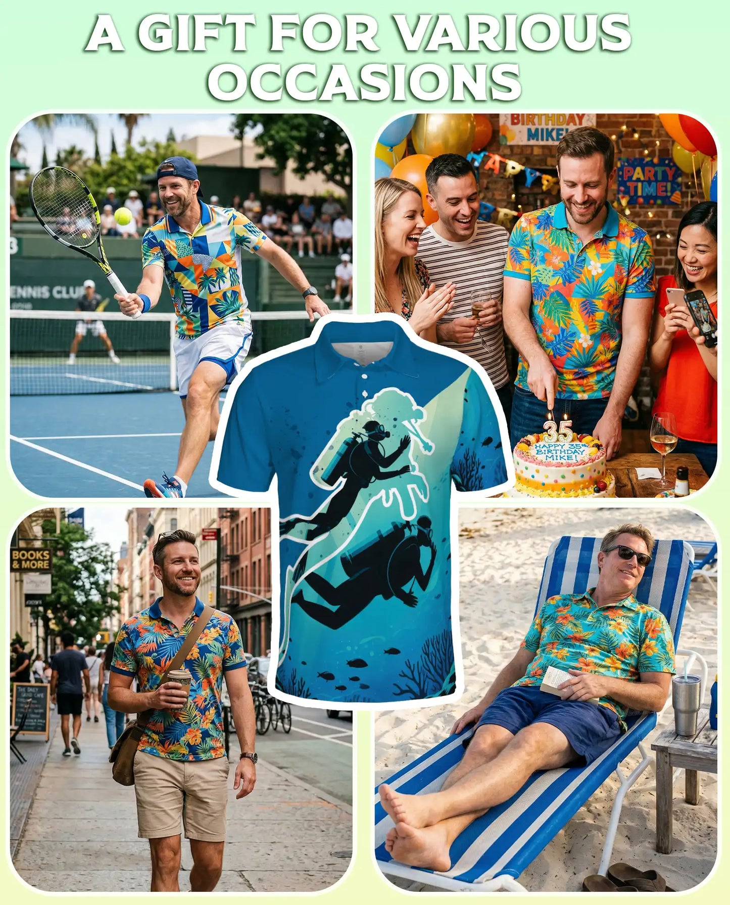 Scuba Diving Polo Shirt for Men-Underwater Ocean Diver Shirt | Netecom