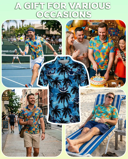 Pickleball Hawaiian Polo Shirt - Tropical Paddle Sport Style | Netecom