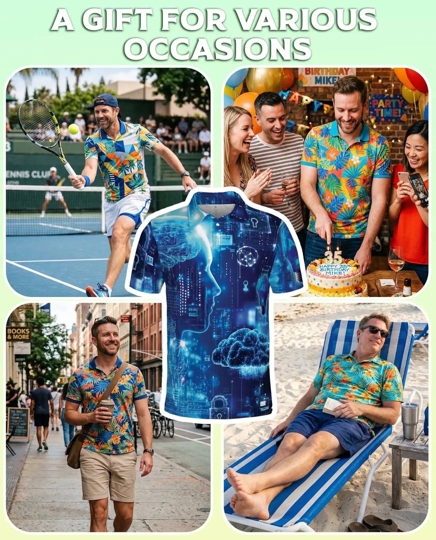 AI Technology Polo Shirt – Futuristic Digital Print | Netecom