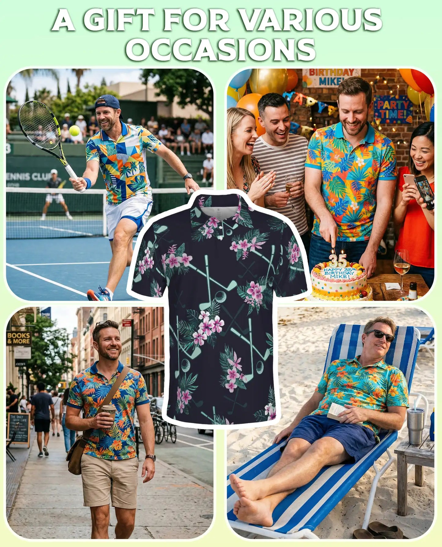 Golf Tropical Polo Shirt – Floral Fairway Print | Netecom
