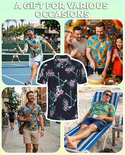 Golf Tropical Polo Shirt – Floral Fairway Print | Netecom