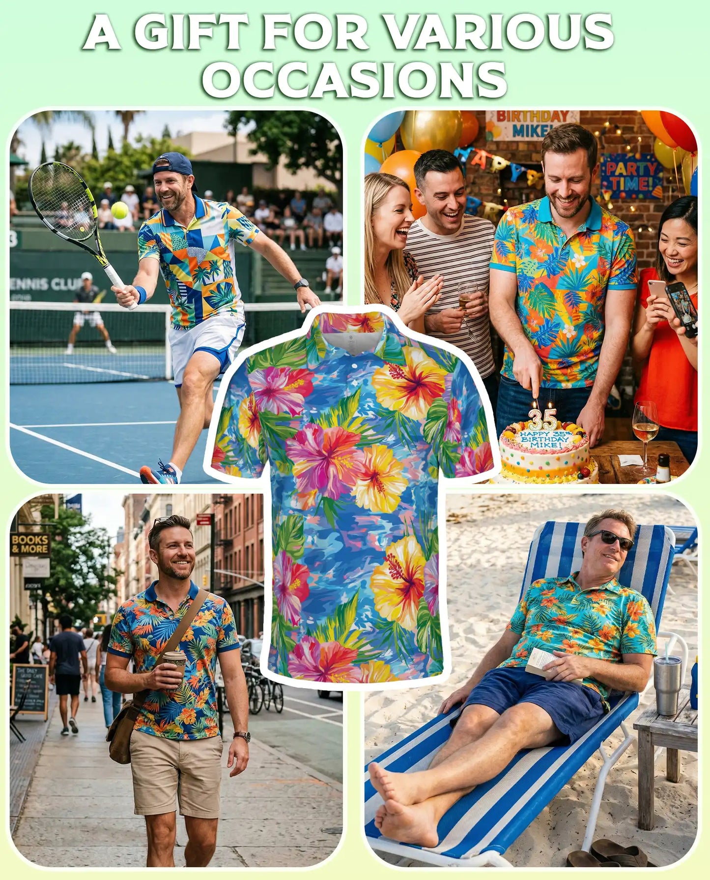Tropical Hibiscus Floral Polo Shirt | Netecom