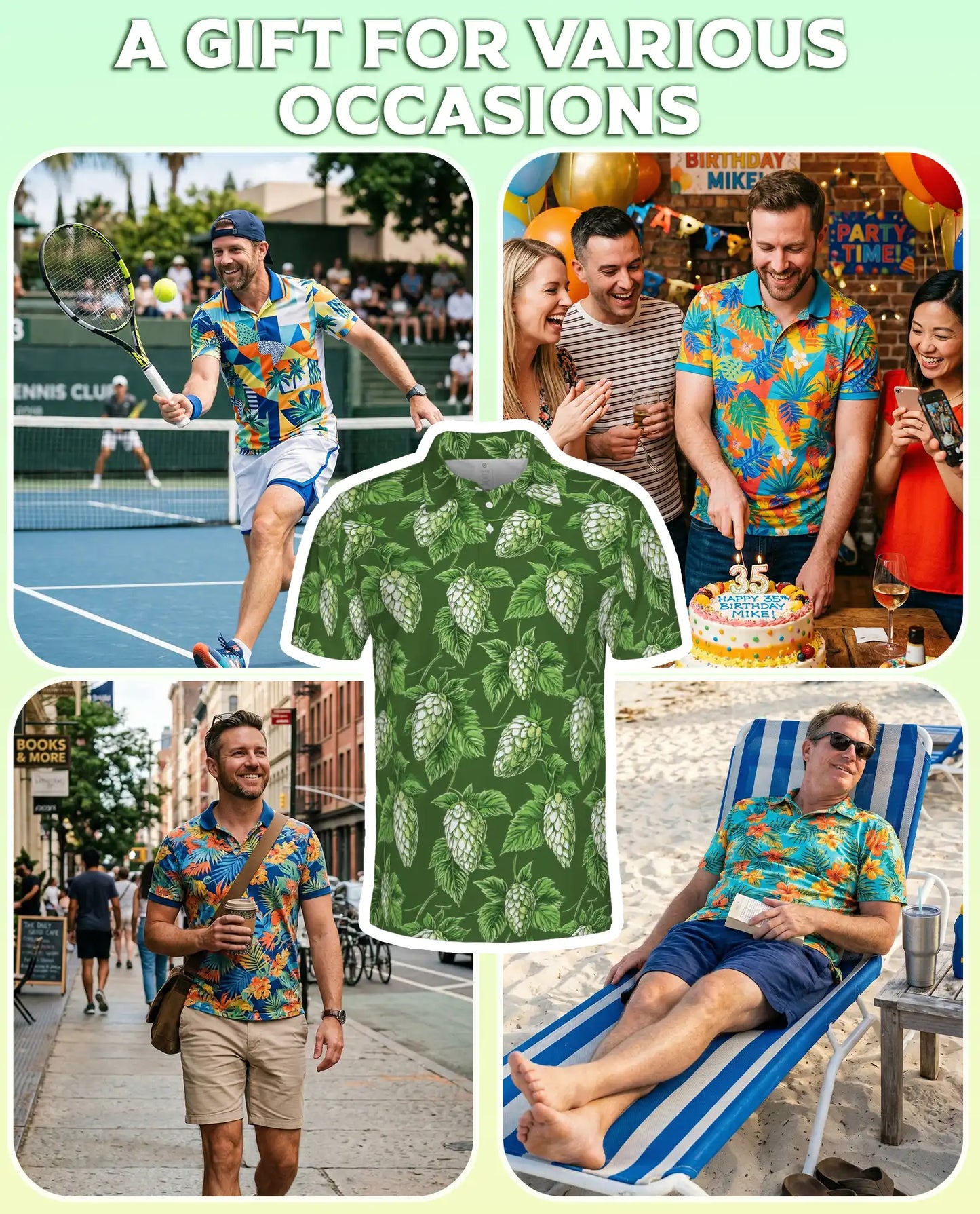 Hop Leaf Green Polo Shirt | Netecom