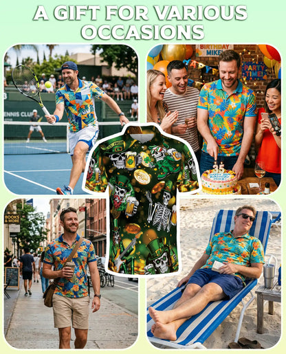 St. Patrick Skull Beer Polo Shirt | Netecom