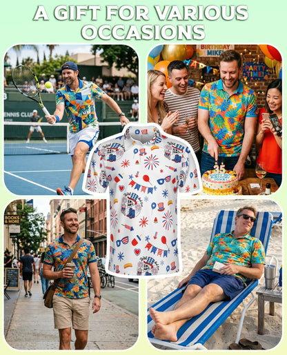 Wild And Free Patriotic Skull 4th of July Polo Shirt | Netecom