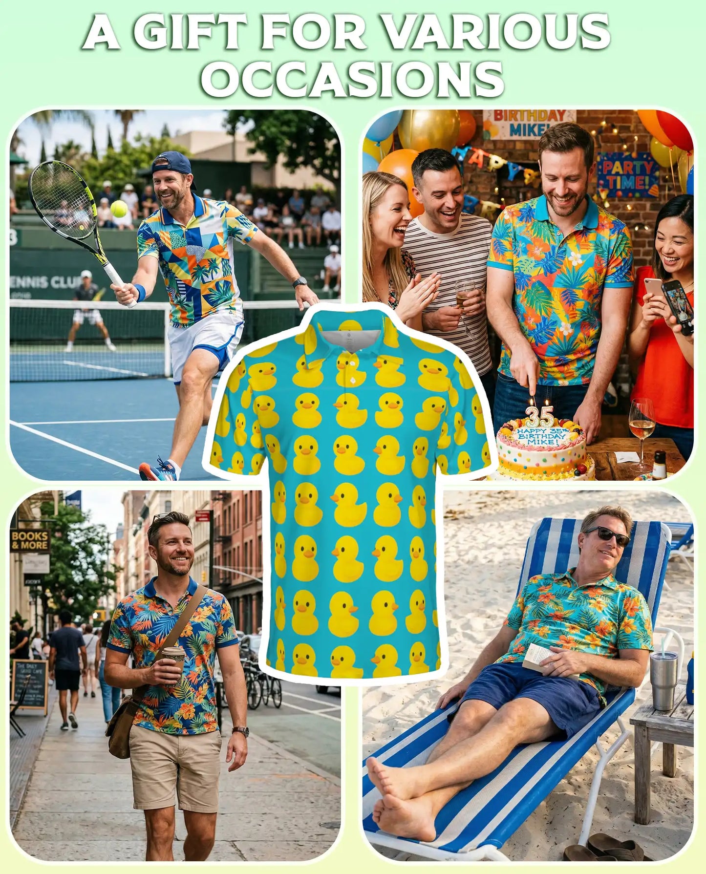 Rubber Duck Polo Shirt – Cute Yellow Duck Pattern | Netecom