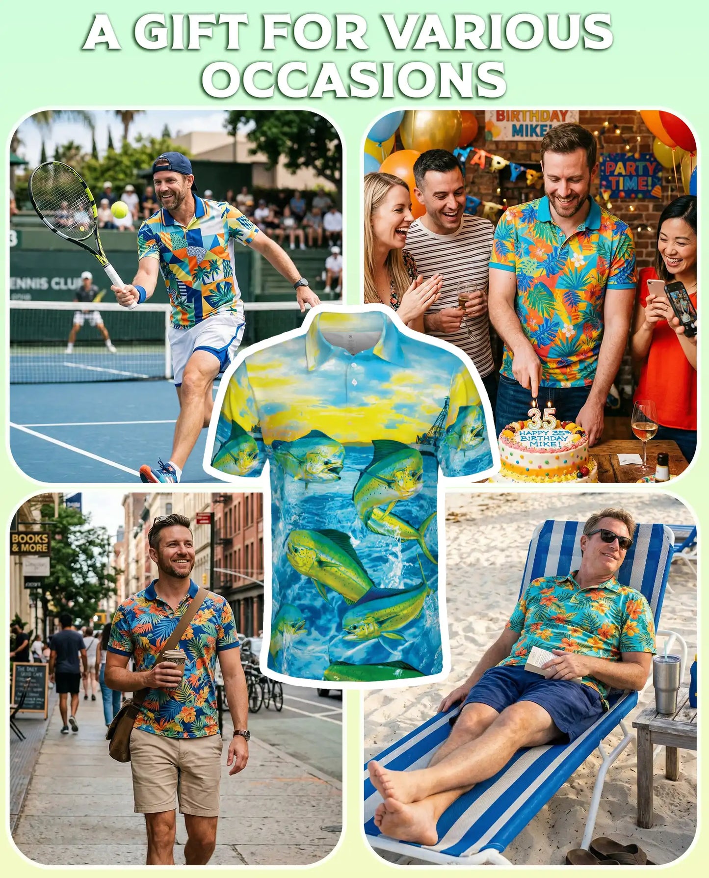 Mahi Mahi Fishing 3D Polo Shirt for Men – Tropical Ocean Angler Style | Netecom