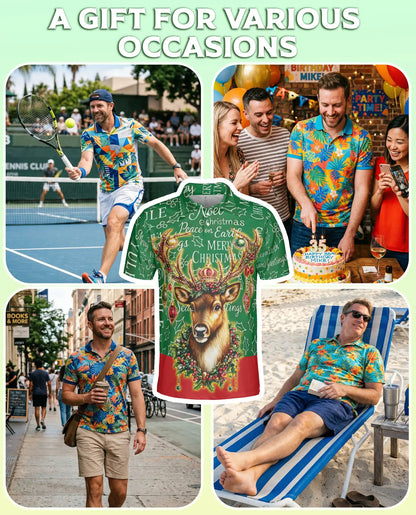 Christmas Reindeer Polo Shirt – Festive Holiday Style | Netecom