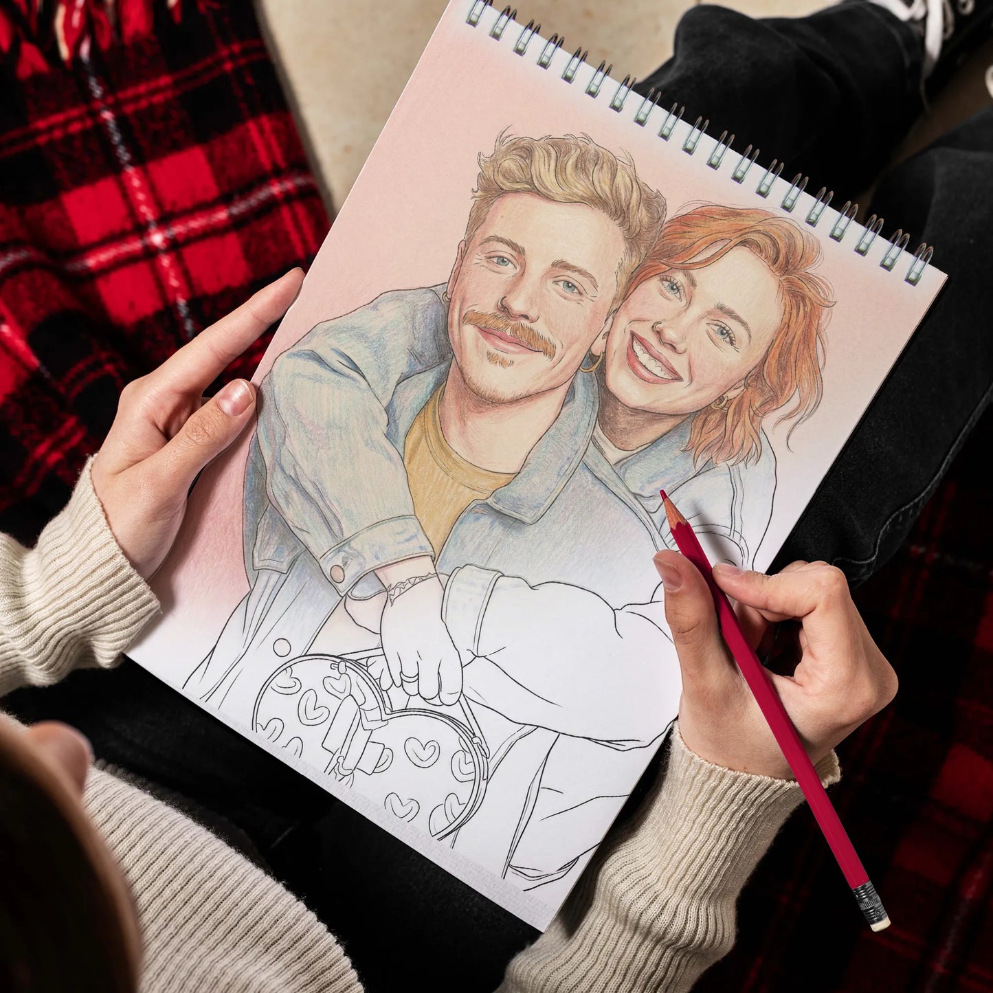 Custom Photo Coloring Book for Couples, Personalized Love Memory Gift