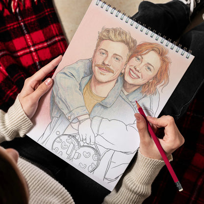 Custom Photo Coloring Book for Couples, Personalized Love Memory Gift