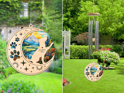 Netecom Rottweiler Dog Wind Chimes Memorial, Personalized Pet Memorial Windchime for Dog Suncatcher, Rottie Dog Loss Memorial Ornament, Loss of Pet Remembrance Gift, Sympathy Pet Wind Chimes Outdoor Garden