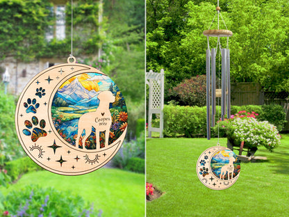 Netecom Vizsla Dog Wind Chimes Memorial, Personalized Pet Memorial Windchime for Dog Suncatcher, Dog Loss Memorial Ornament, Loss of Pet Remembrance Gift, Sympathy Pet Wind Chimes Outdoor Garden