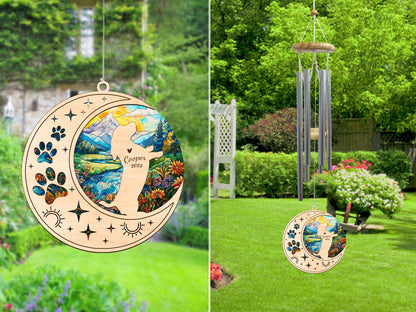 Netecom Basset Hound Dog Wind Chimes Memorial, Personalized Pet Memorial Windchime for Dog Suncatcher, Dog Loss Memorial Ornament, Loss of Pet Remembrance Gift, Sympathy Pet Wind Chimes Outdoor Garden