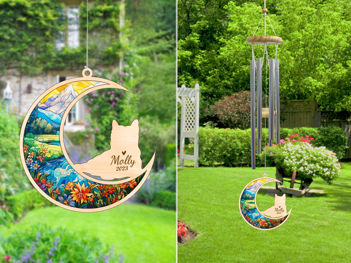 Netecom Westie Dog Wind Chimes Memorial, Personalized Pet Memorial Wind Chimes for Dog Suncatcher, Dog Loss Memorial Ornament, Loss of Pet Sympathy Gift, Dog Remembrance Gifts in Memory
