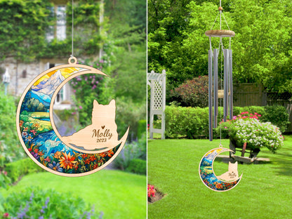 Netecom Westie Dog Wind Chimes Memorial, Personalized Pet Memorial Wind Chimes for Dog Suncatcher, Dog Loss Memorial Ornament, Loss of Pet Sympathy Gift, Dog Remembrance Gifts in Memory