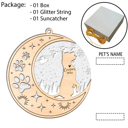 Netecom American Staffordshire Terrier Dog Memorial Suncatcher Personalized Dog Christmas Ornament, Bereavement Gifts for Loss of Pet, Dog Death Sympathy Gifts Pet Loss Sun Catchers, Dog Grief Gift