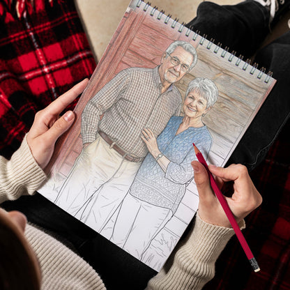 Custom Photo Coloring Book for Grandma & Grandpa, Personalized Memory Gift