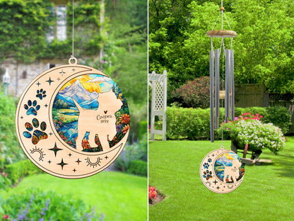Netecom Westie Dog Wind Chimes Memorial, Personalized Pet Memorial Windchime for Dog Suncatcher, Dog Loss Memorial Ornament, Loss of Pet Remembrance Gift, Sympathy Pet Wind Chimes Outdoor Garden