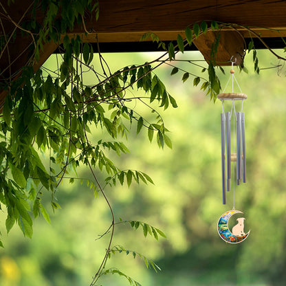 Netecom Pug Dog Wind Chimes Memorial, Personalized Pet Memorial Wind Chimes for Dog Suncatcher, Dog Loss Memorial Ornament, Loss of Pet Sympathy Gift, Remembrance Windchime Outside Garden Decor