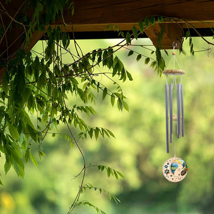 Netecom Boston Terrier Wind Chimes Memorial, Personalized Pet Memorial Windchime for Dog Suncatcher, Bostie Dog Loss Memorial Ornament, Loss of Pet Remembrance Gift, Sympathy Pet Wind Chimes Outdoor Garden