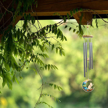 Netecom Boston Terrier Dog Wind Chimes Memorial, Personalized Pet Memorial Wind Chimes for Dog Suncatcher, Bostie Dog Loss Memorial Ornament, Loss of Pet Sympathy Gift Windchime Outside Garden Decor