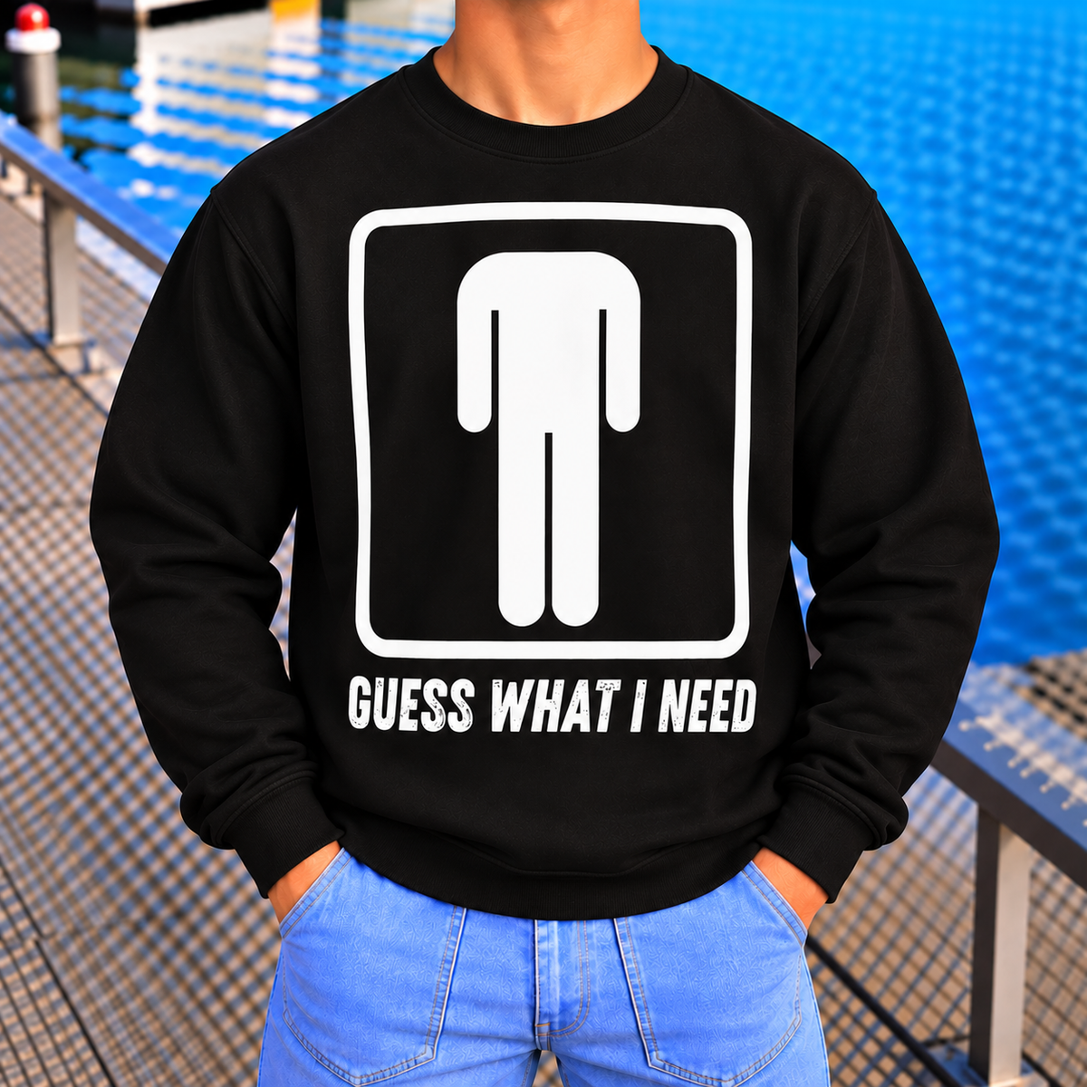 Funny Bathroom Humor T-Shirt, Guess What I Need Graphic Tee