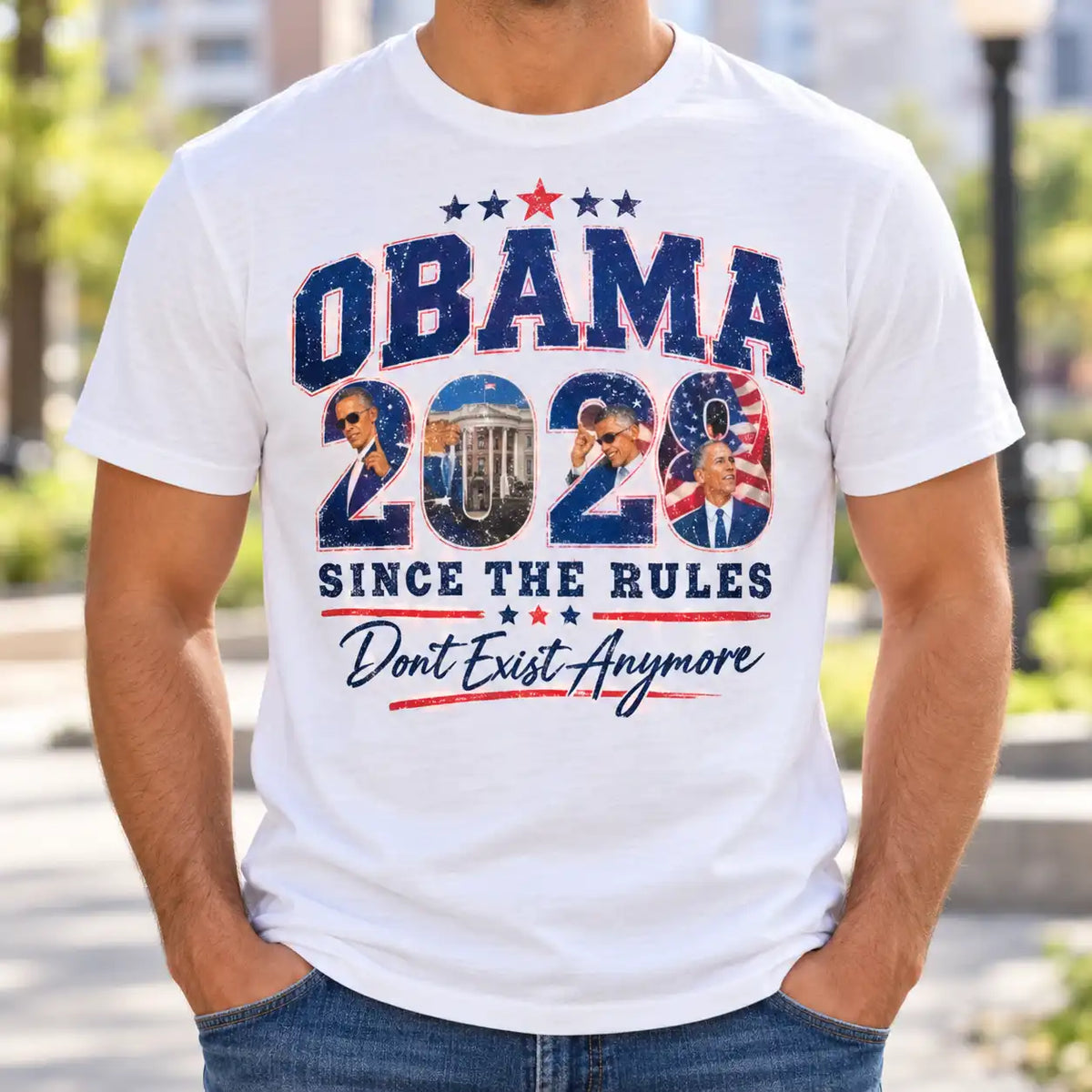 Obama 2028 T-Shirt, Funny Political Retro Graphic Tee, Vintage Presidential Shirt, Patriotic Style Casual Top